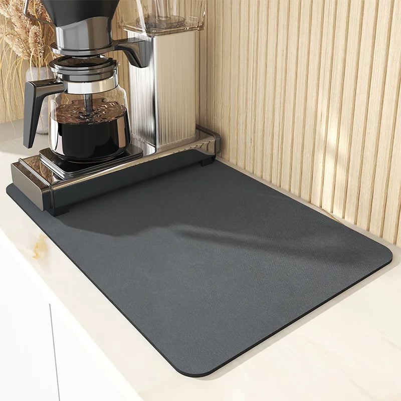 DecorBites™ Espresso Machine Mat Absorbent Kitchen Coffeware for Countertops